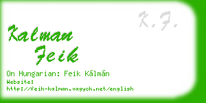 kalman feik business card